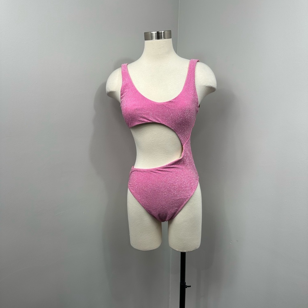 Berlook Pink Lurex Monokini Swimsuit
